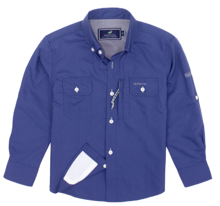 Boys River Blue Offshore Fishing Shirt