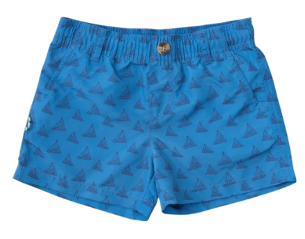 Blue Sailboat Print Outrigger Short-Boys