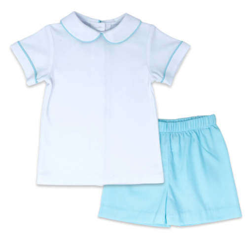 Sibley Short Set -White/Mint -Toddler