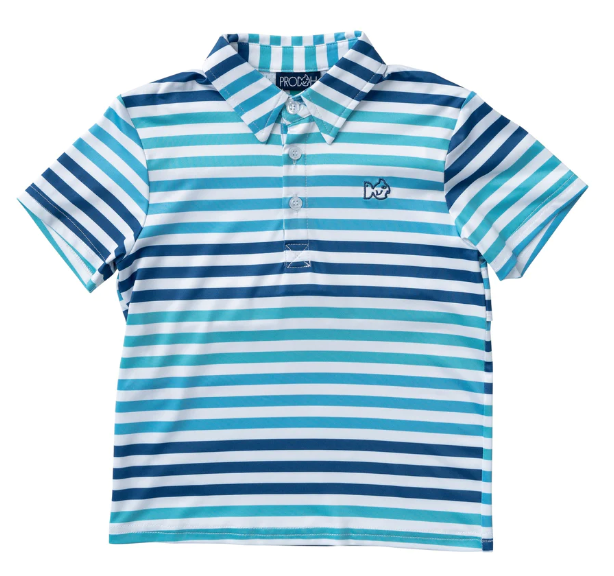 S/S Perf Polo - Multi Sea Stripe