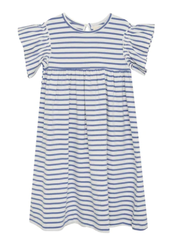 SS Stripe Dress - Colony Blue