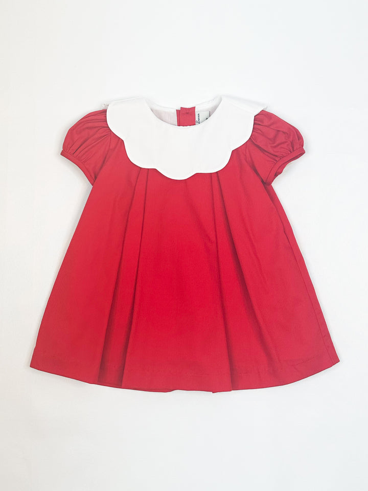 Timeless Scallop Red Dress - Toddler