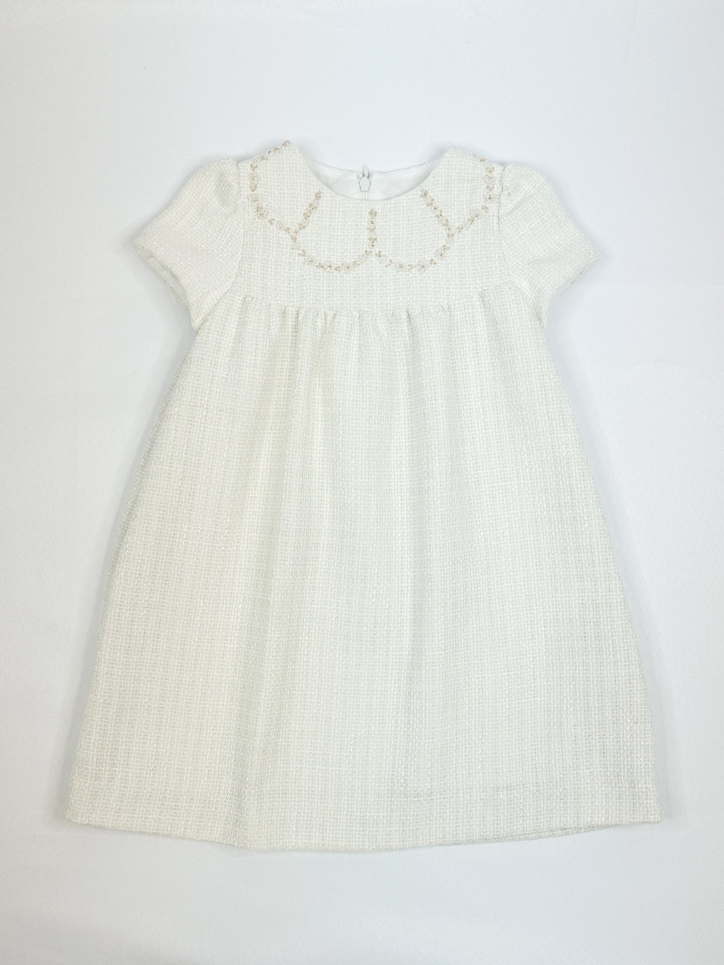 Tweed Emb Ivory Dress