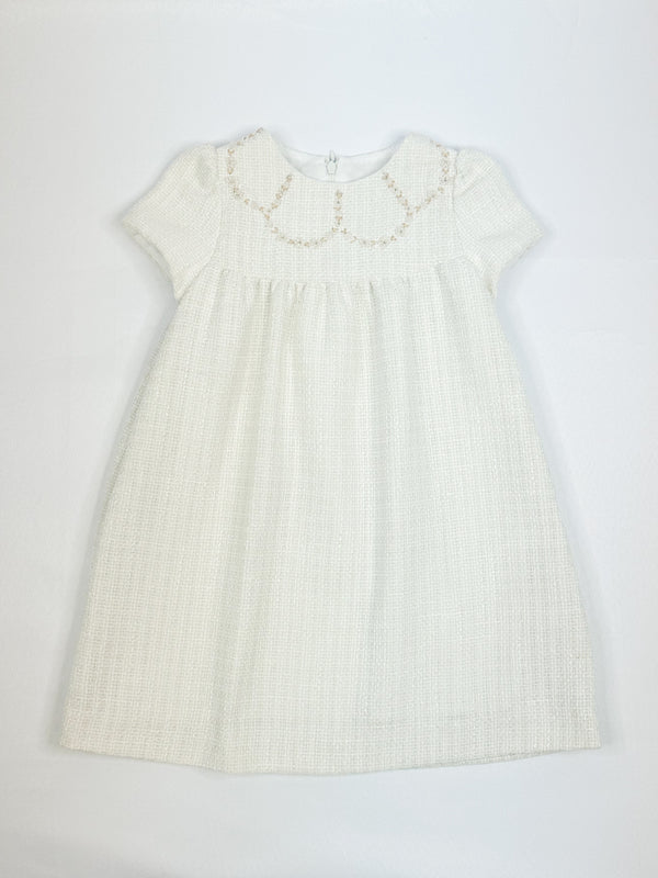 Tweed Emb Ivory Dress