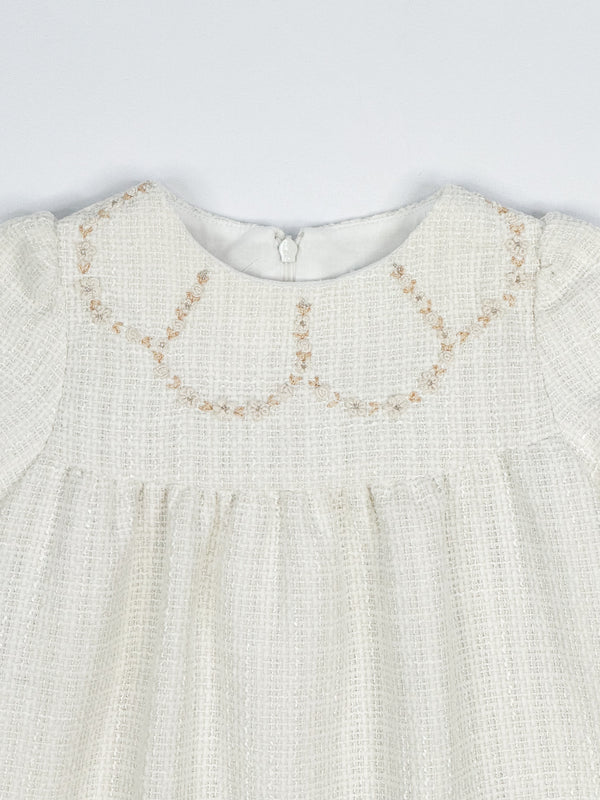 Tweed Emb Ivory Dress