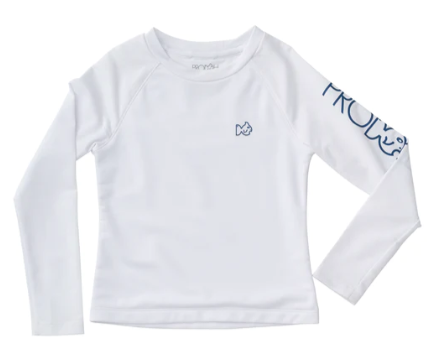 White LS Rashguard - Boys