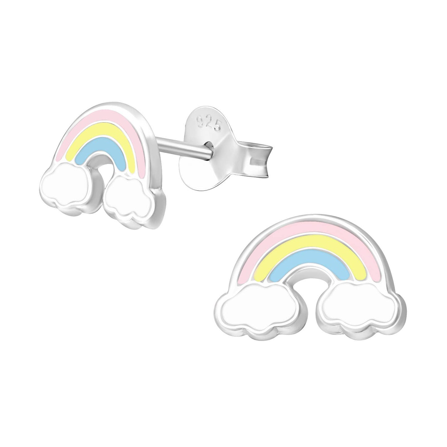 Rainbow Design Stud Earrings in Sterling Silver