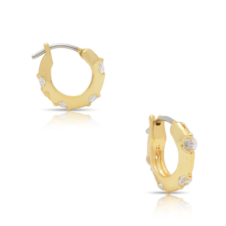 Hoop Earrings With CZ: Small