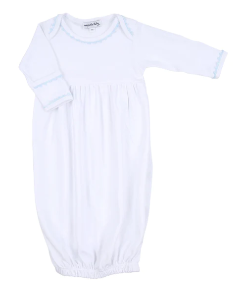 Blue Emb Baby Gown
