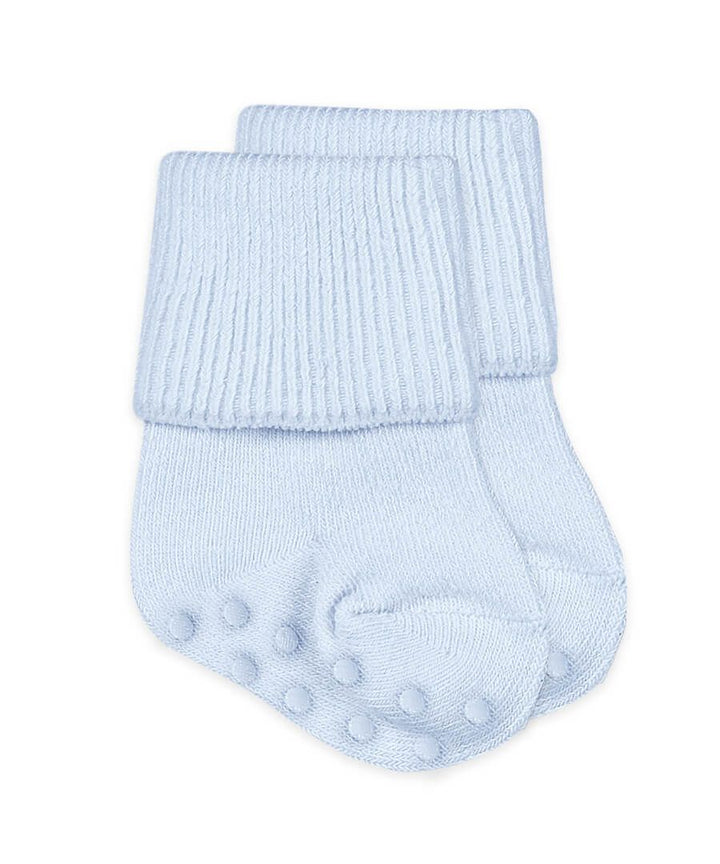 Blue Organic Non Skid Infant Socks