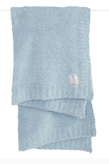 Blue Plush Chenille Baby Blanket
