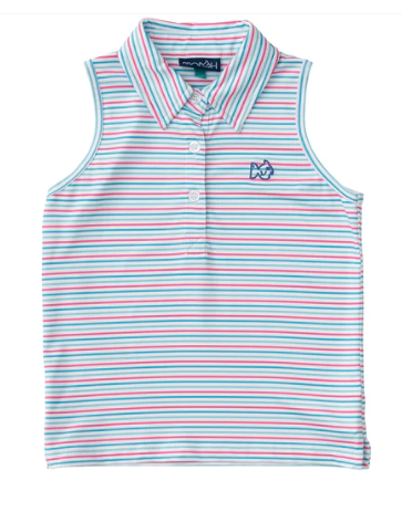 Candy Stripe Perf Polo - Toddler Girl