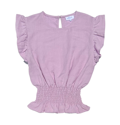 Cille Lilac Linen Top