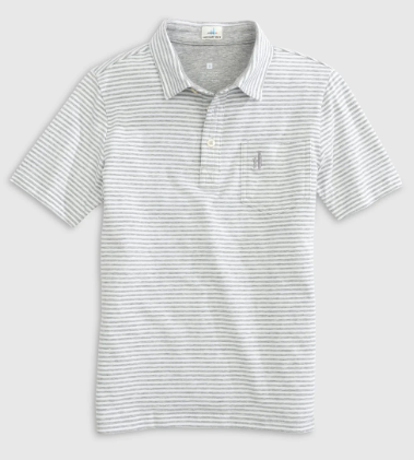 Dante Heather Gray Stripe Polo