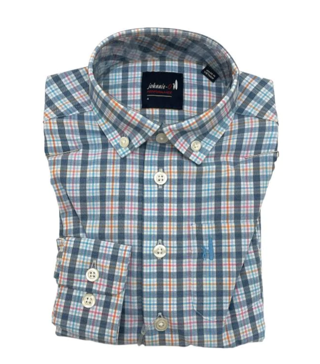 Boys Dells Navy Plaid Button Down