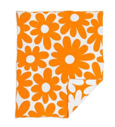 Flower Print Soft Microfiber Blanket
