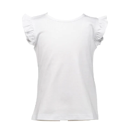Flutter Sleeve White Shirt - Girls