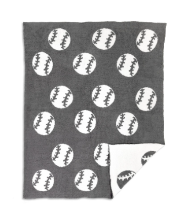 Gray Soft Microfiber Baseball Blanket