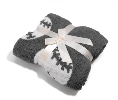 Gray Soft Microfiber Baseball Blanket