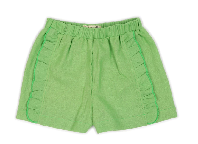 Lime Linen Shorts - Girls