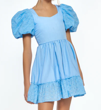 Logan Mini Dress - Sky Blue Prairie