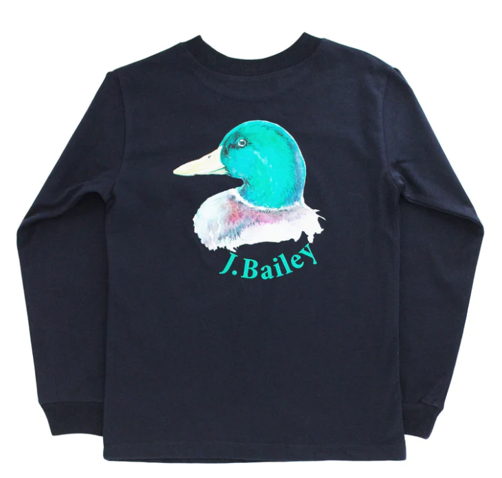 Navy LS Duck Tee