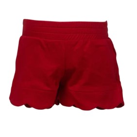 Pima Red Scallop Shorts - Toddler