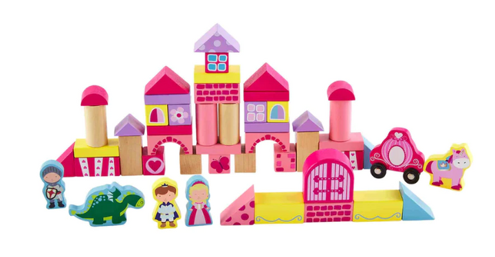 Pink 50 PC City Wood Block Set