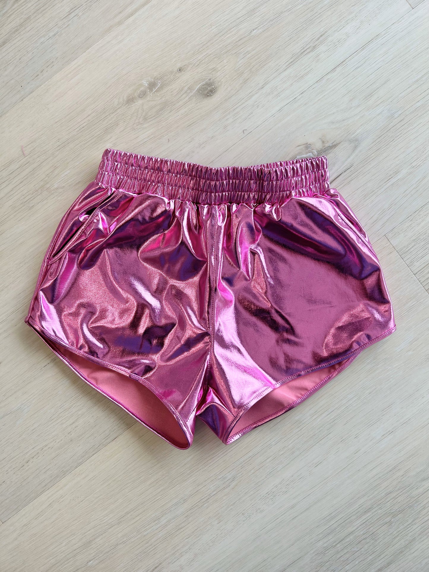 Pink Metallic Shorts