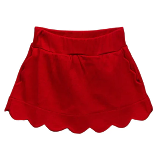 Red Scallop Skirt - Toddler
