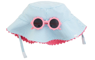 Seersucker Hat & Sunglasses Set