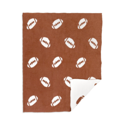 Soft Microfiber Football Print Blanket