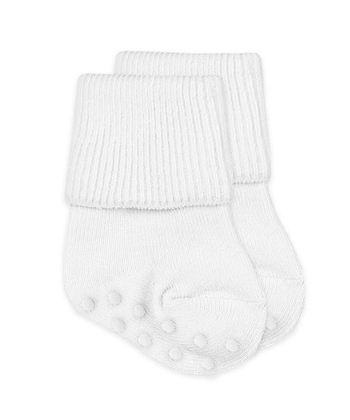 White Organic Non Skid Infant Socks