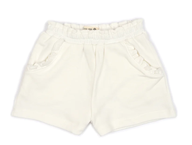White Knit Shorts - Toddler